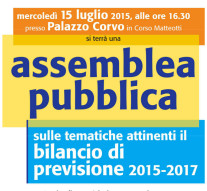 Assemblea pubblica sul bilancio di previsione 2015 – 2017